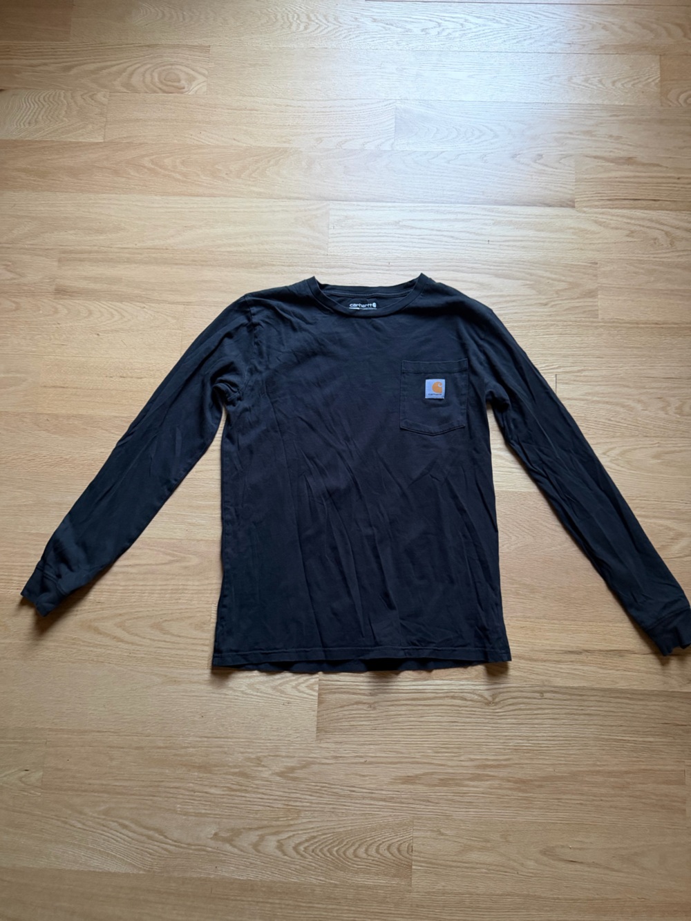 Carhartt Black Long-Sleeve Pocket Tee with Logo Patch